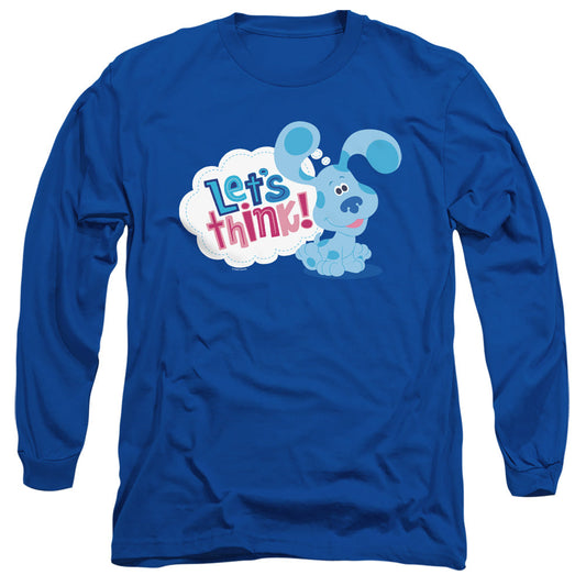 Blues Clues & You Lets Think Mens Long Sleeve Shirt Royal Officially Licensed