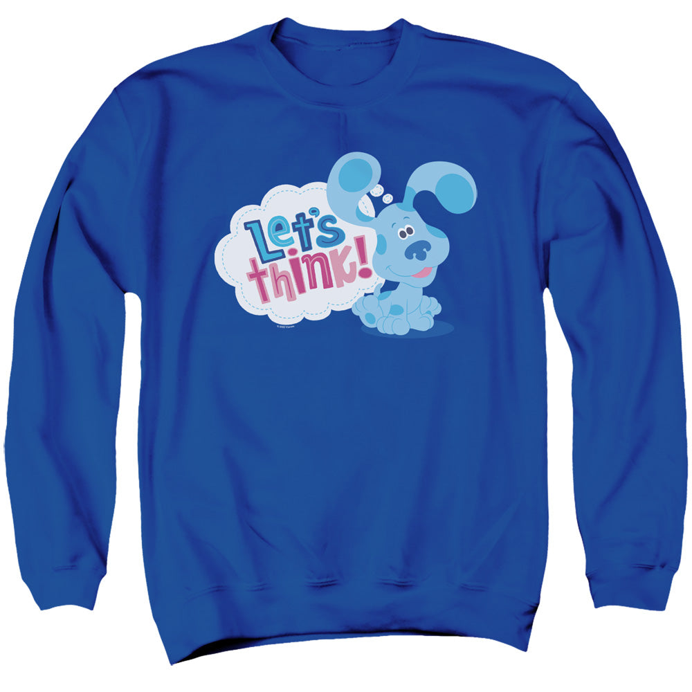 Blues Clues & You Let’S Think Mens Crewneck Sweatshirt Royal Officially Licensed