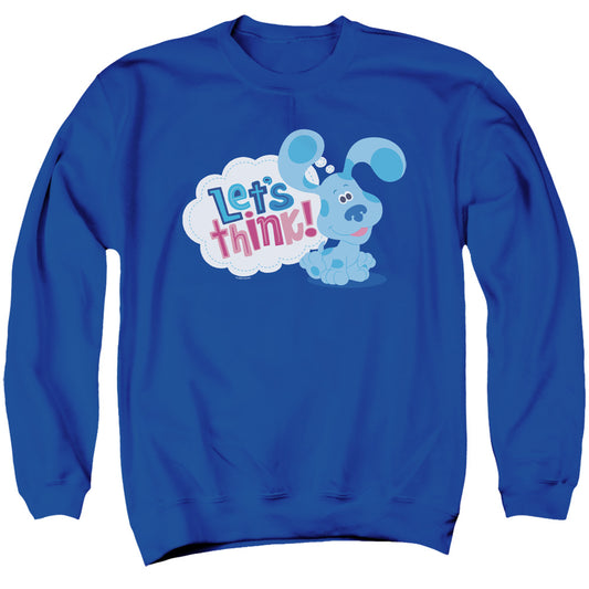 Blues Clues & You Let’S Think Mens Crewneck Sweatshirt Royal Officially Licensed