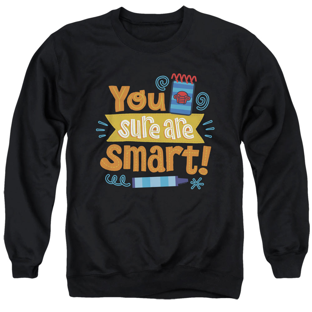 Blues Clues & You You Sure Are Smart! Mens Crewneck Sweatshirt Black Officially Licensed