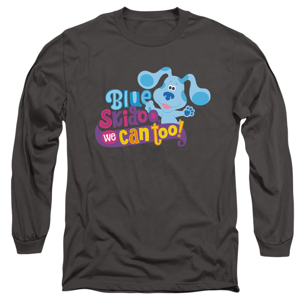 Blues Clues & You We Can Too! Mens Long Sleeve Shirt Charcoal Officially Licensed