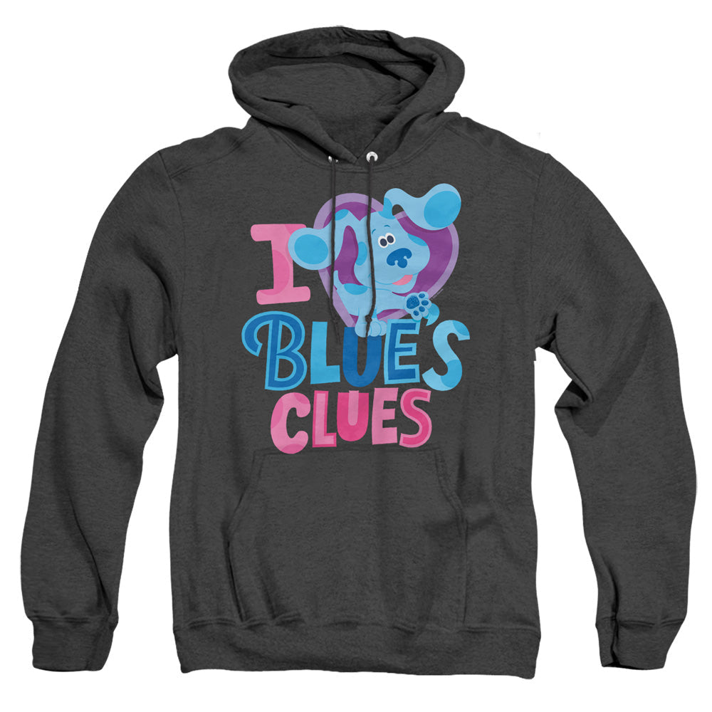 Blues Clues & You I Heart Blue Heather Mens Hoodie Black