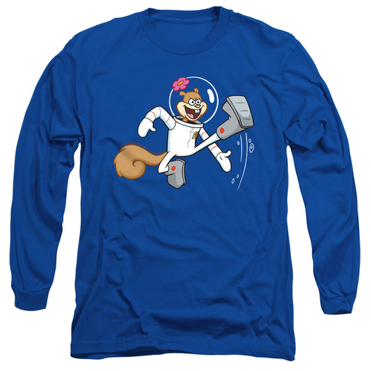 Spongebob Karate Sandy Mens Long Sleeve Shirt Royal Officially Licensed