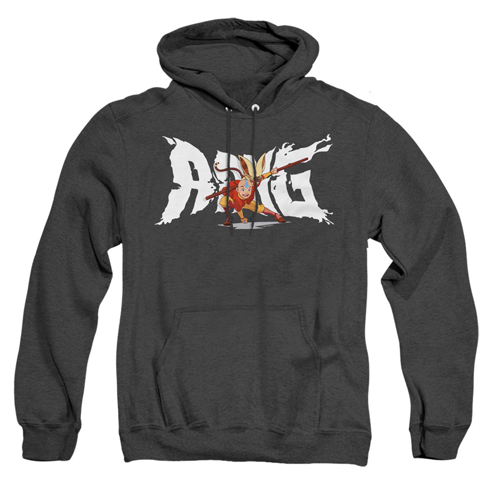 Avatar The Last Airbender Aang And Momo Heather Mens Hoodie Black