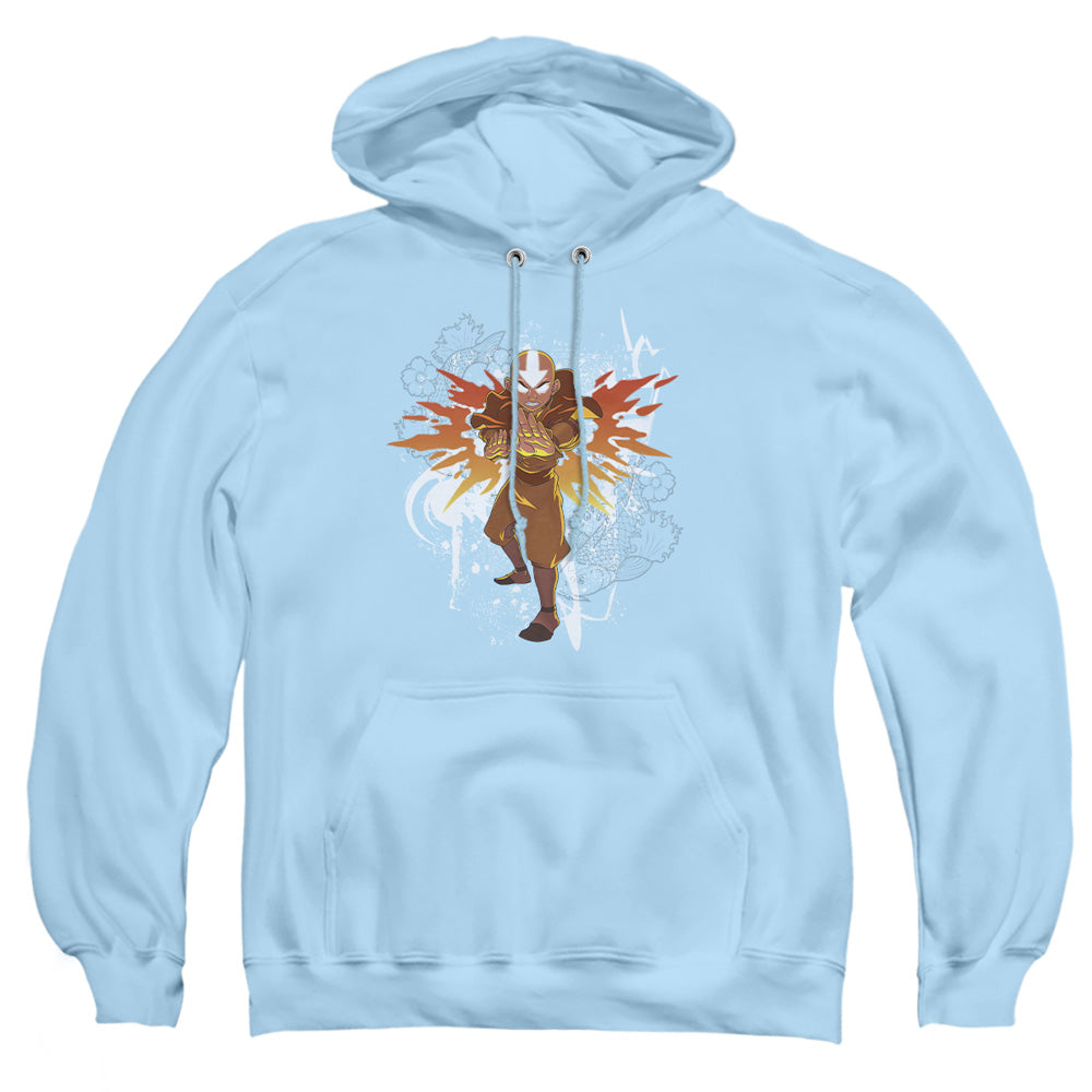 Avatar The Last Airbender Flower And Fish Aang Mens Hoodie Light Blue