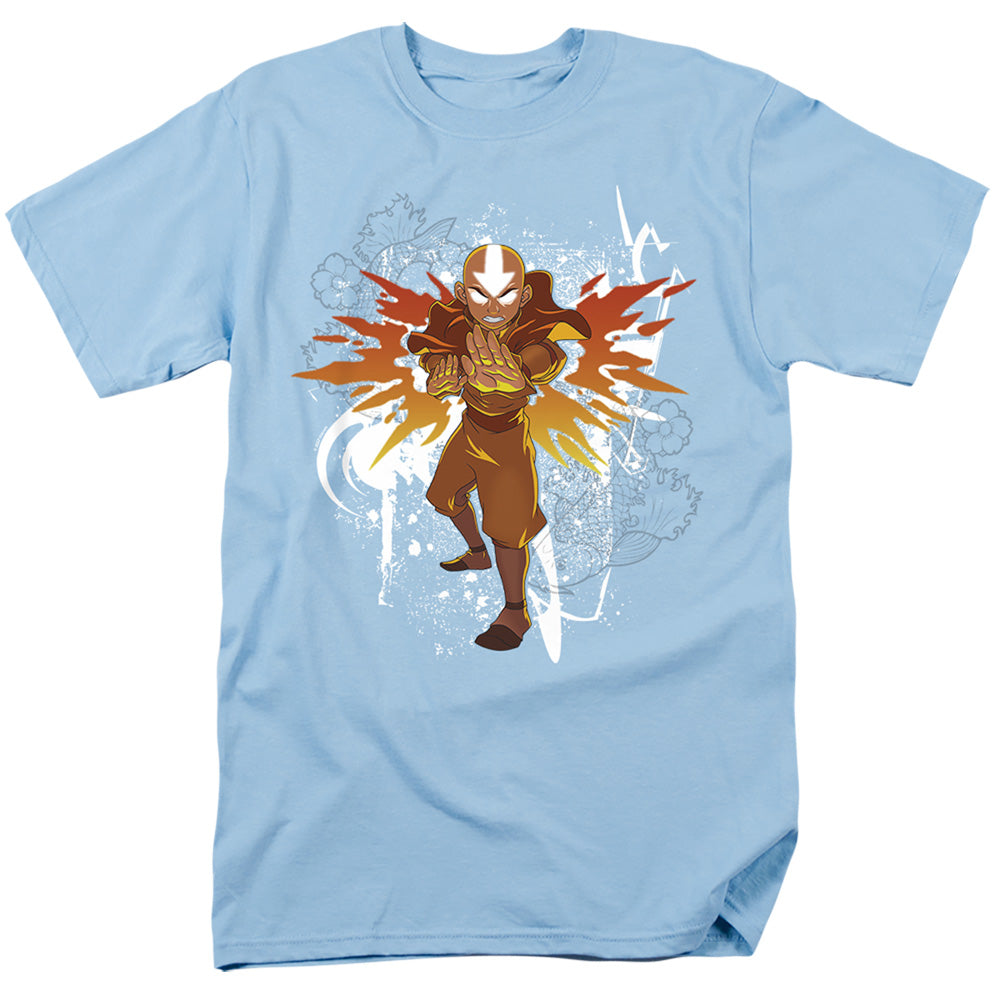 Avatar The Last Airbender Flower And Fish Aang Mens T Shirt Light Blue