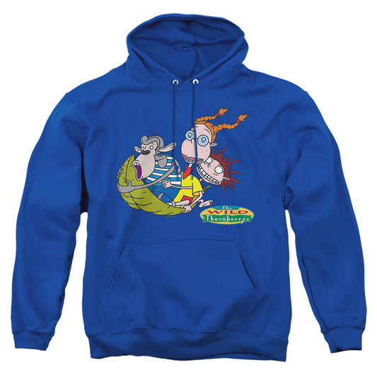 Wild Thornberrys Eliza, Darwin, Donny On Leaf Mens Hoodie Royal