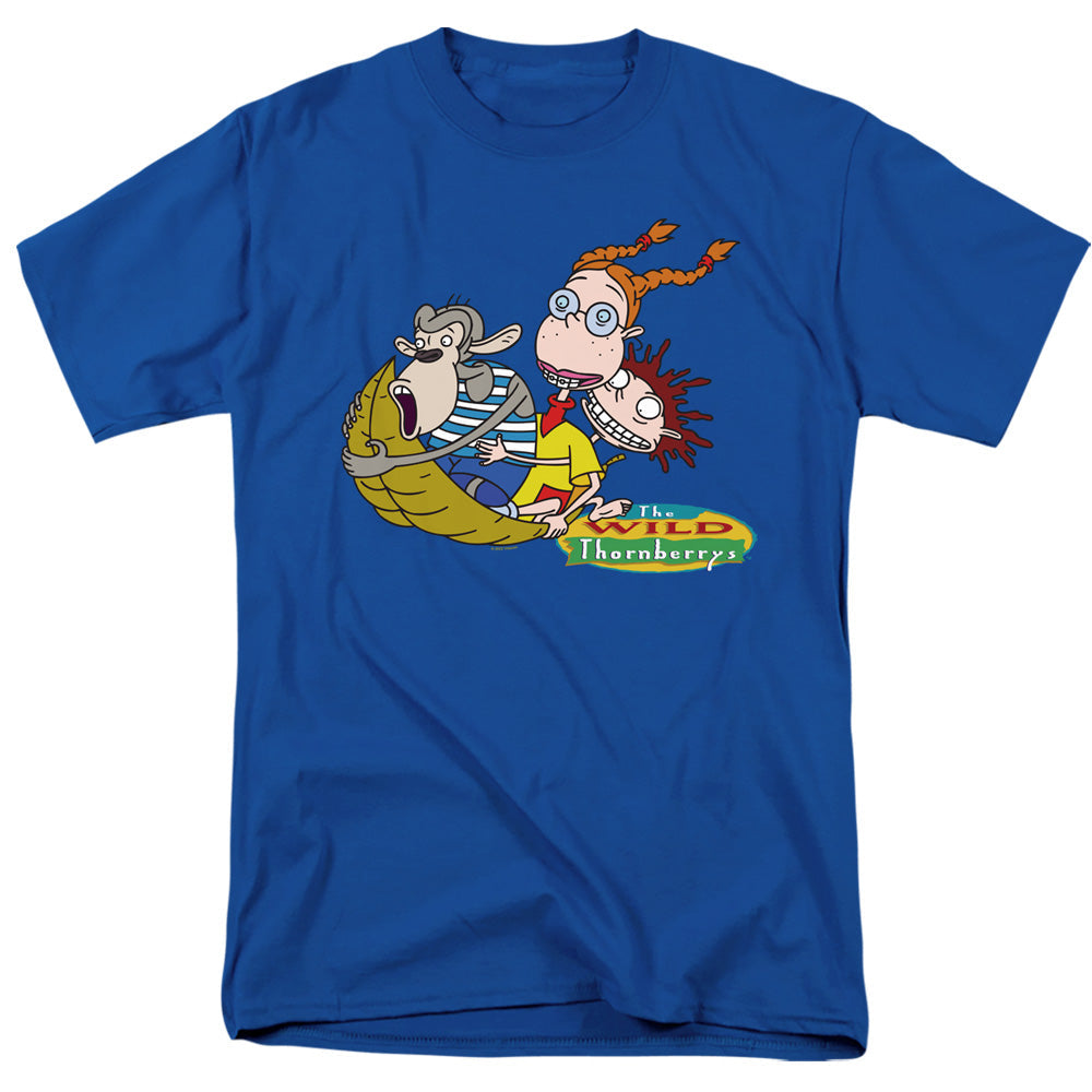 Wild Thornberrys Eliza, Darwin, Donny On Leaf Mens T Shirt Royal