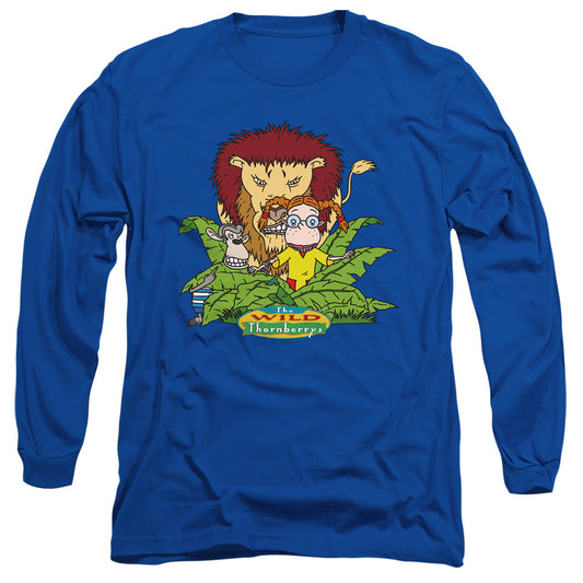 Wild Thornberrys Sneak Attack Mens Long Sleeve Shirt Royal Blue