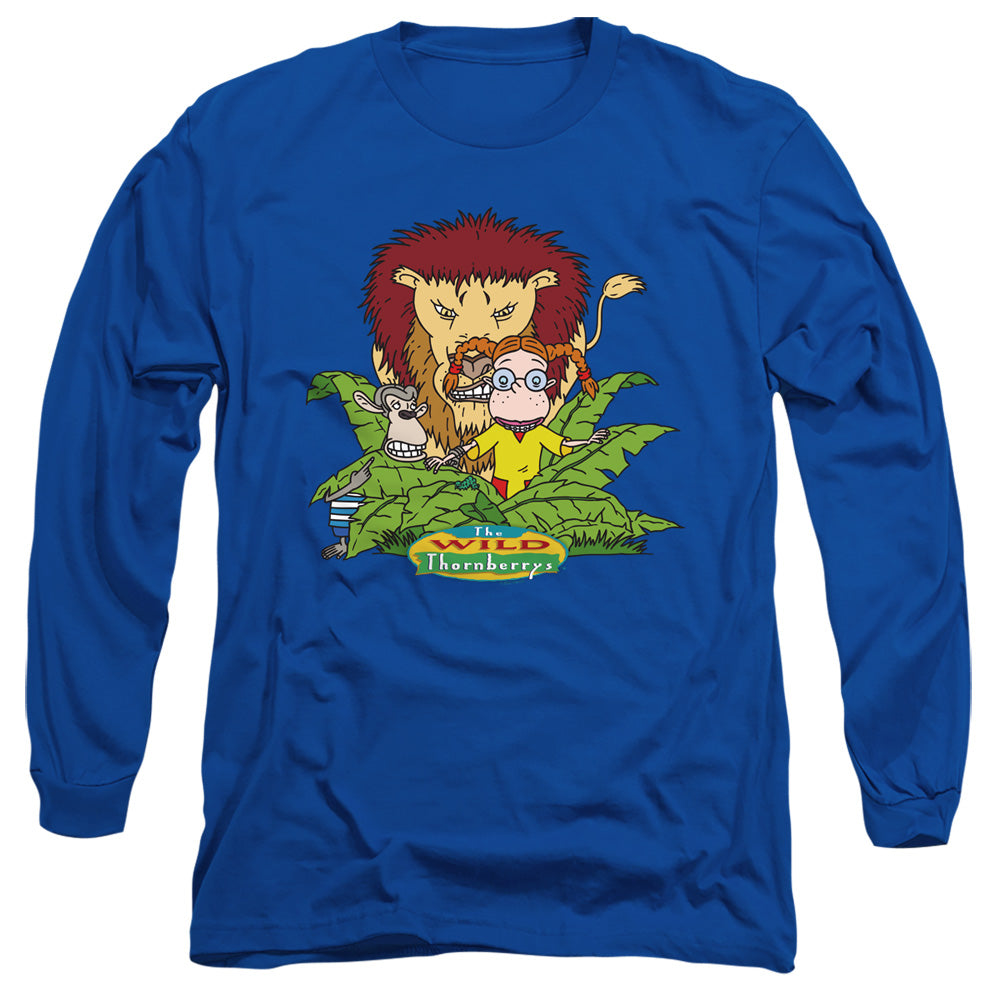 Wild Thornberrys Sneak Attack Mens Long Sleeve Shirt Royal Blue