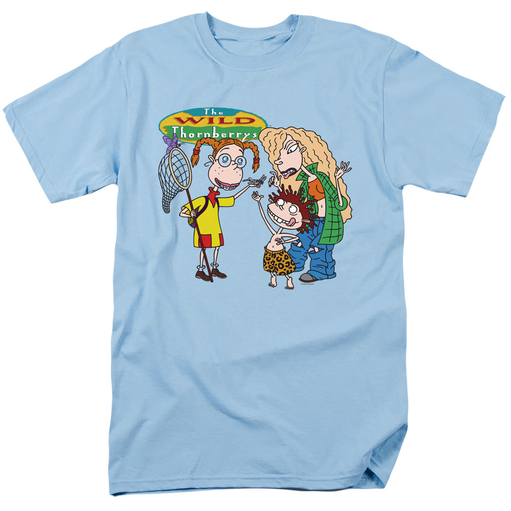 Wild Thornberrys Bugcatcher Eliza, Donny And Debbie Mens T Shirt Light Blue
