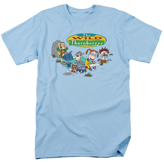 Wild Thornberrys Eliza, Darwin, Donny And Debbie Mens T Shirt Light Blue