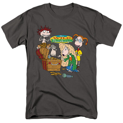 Wild Thornberrys Treasure Hunt Mens T Shirt Charcoal