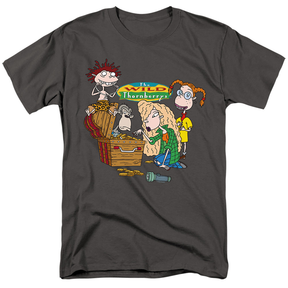 Wild Thornberrys Treasure Hunt Mens T Shirt Charcoal