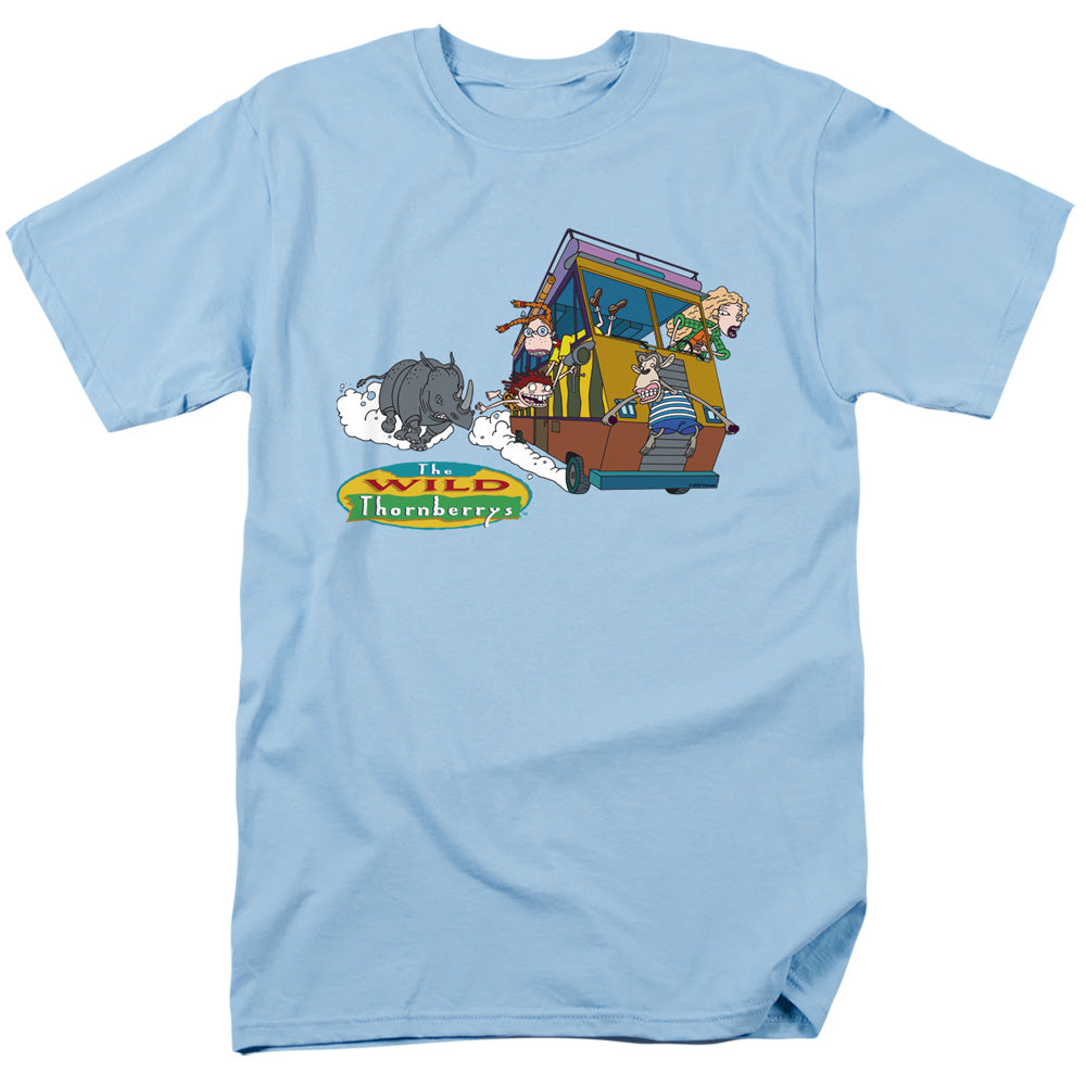 Wild Thornberrys Runaway Rhino Mens T Shirt Light Blue