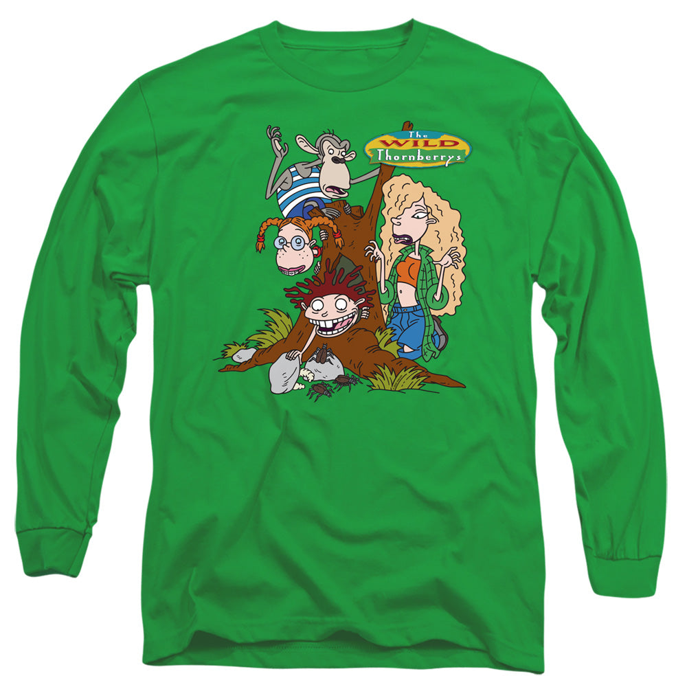 Wild Thornberrys Donnys Dinner Mens Long Sleeve Shirt Kelly Green