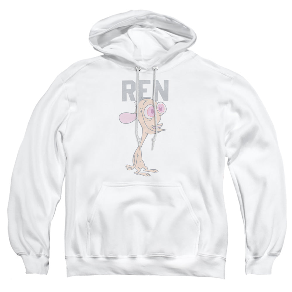 Ren And Stimpy Collegiate Ren Mens Hoodie White
