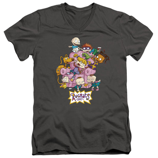 Rugrats Rugrats Chair Mens Slim Fit V-Neck T Shirt Charcoal