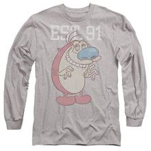 Load image into Gallery viewer, Ren And Stimpy Stimpy Est Mens Long Sleeve Shirt Athletic Heather
