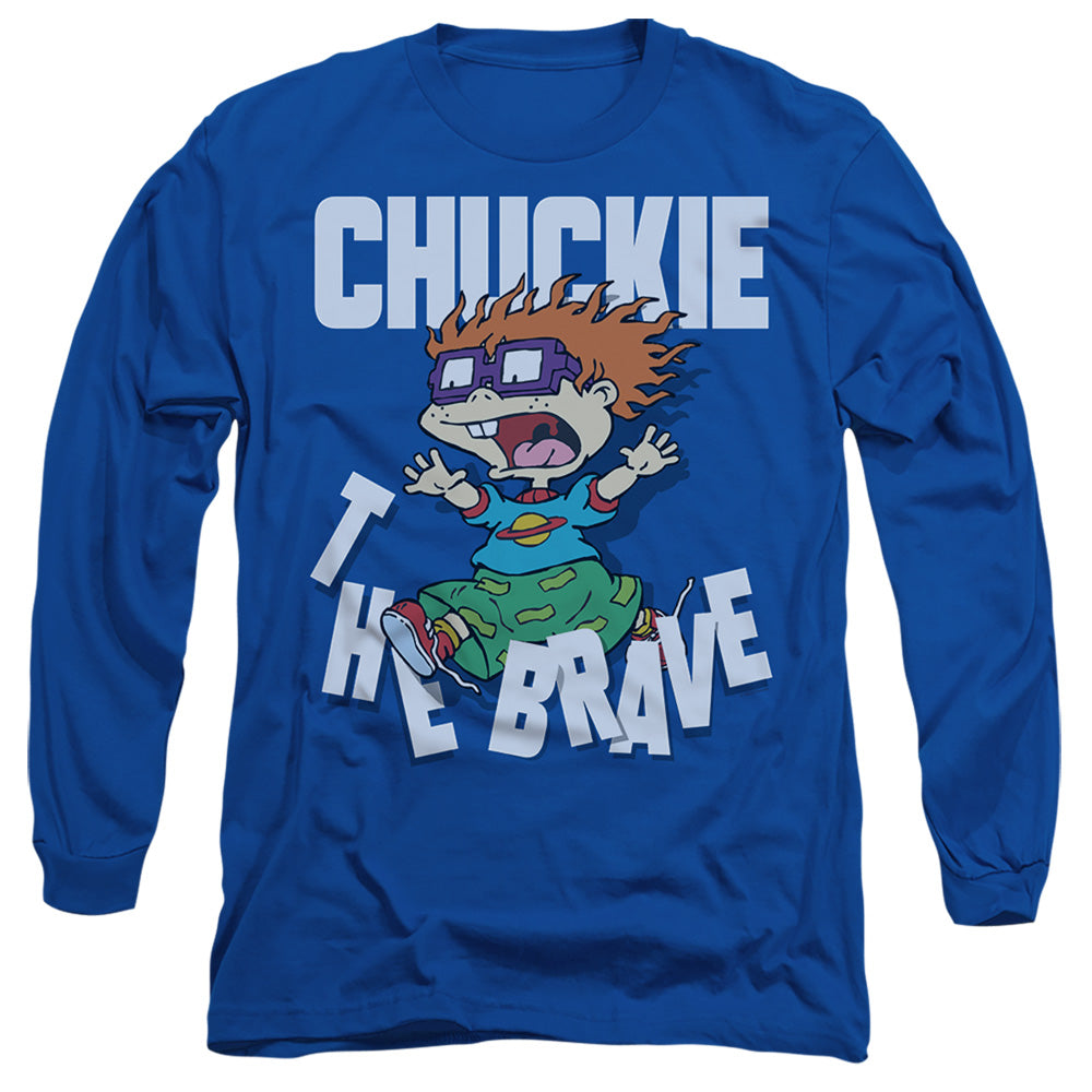 Rugrats Chuckie The Brave Mens Long Sleeve Shirt Royal Blue