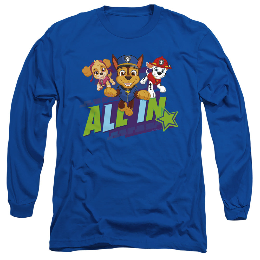 Paw Patrol All In Mens Long Sleeve Shirt Royal Blue
