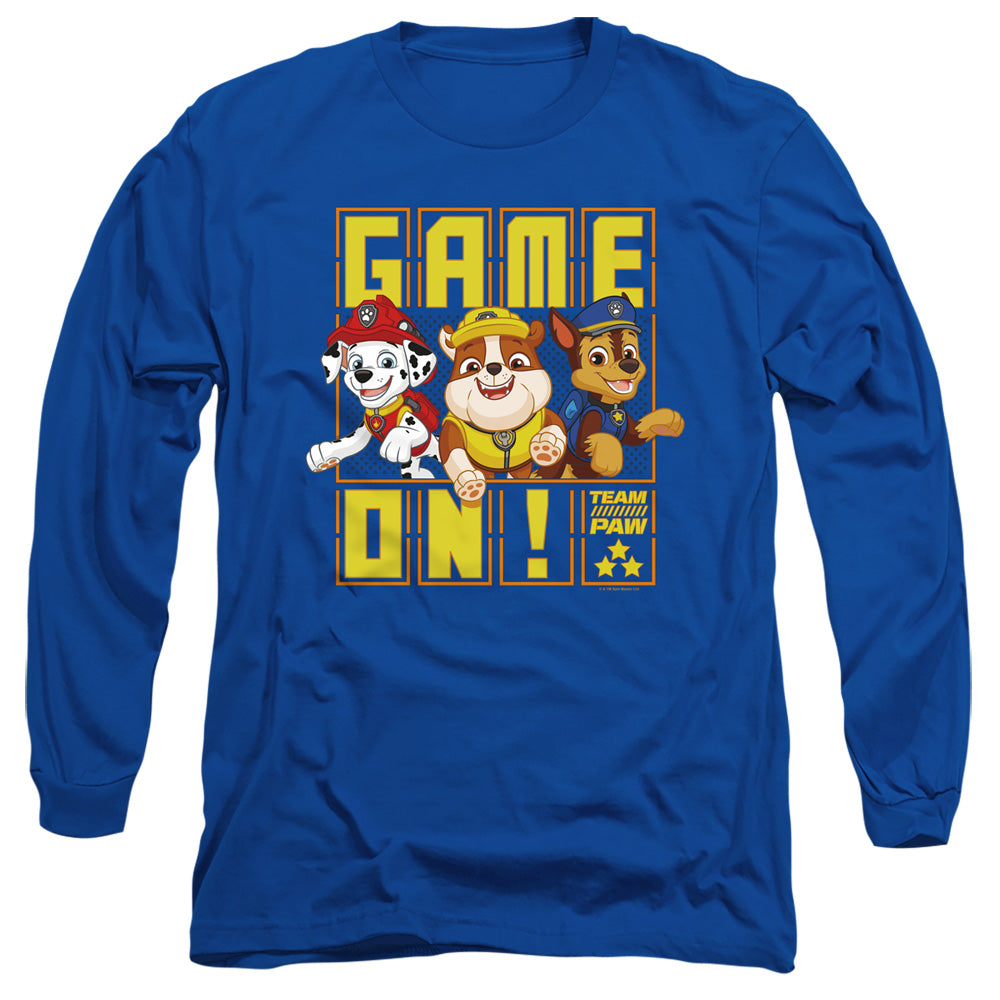 Paw Patrol Game On Team Paw Mens Long Sleeve Shirt Royal Blue