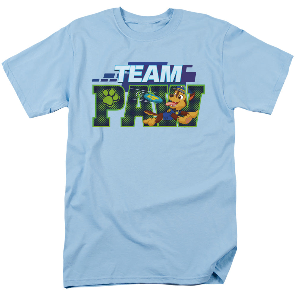 Paw Patrol Team Paw Chase Mens T Shirt Light Blue