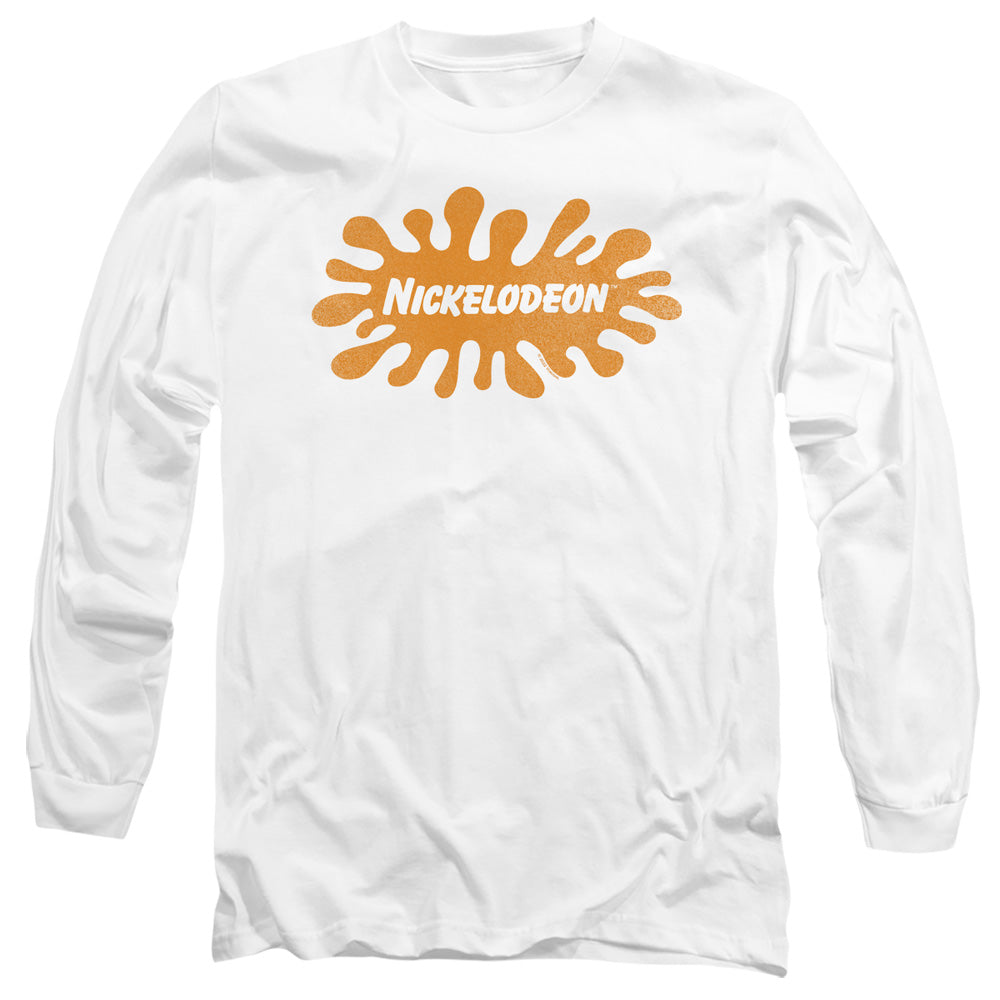 Nickelodeon Brand Nick Retro Splat Logo Mens Long Sleeve Shirt White
