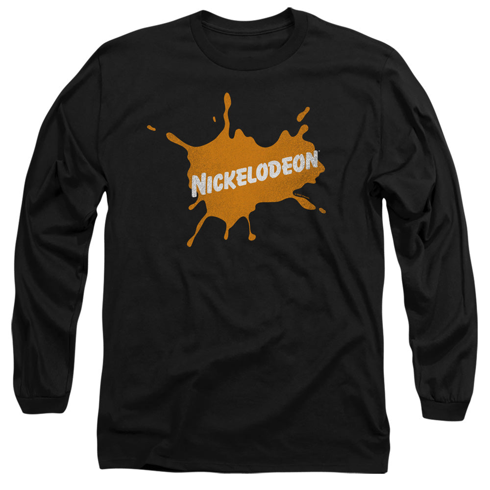 Nickelodeon Brand Nick Retro Burst Logo Mens Long Sleeve Shirt Black