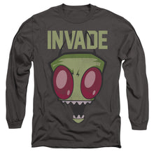 Load image into Gallery viewer, Invader Zim Invade Mens Long Sleeve Shirt Charcoal Officially Licensed
