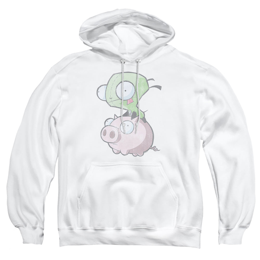 Invader Zim Gir And Pig Mens Hoodie White