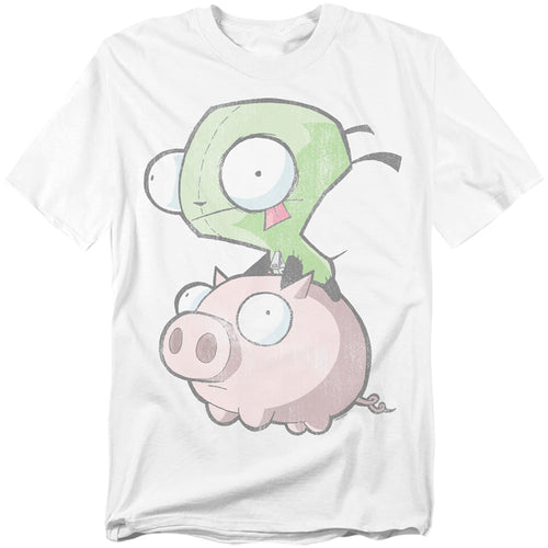 Invader Zim Gir And Pig Mens T Shirt White