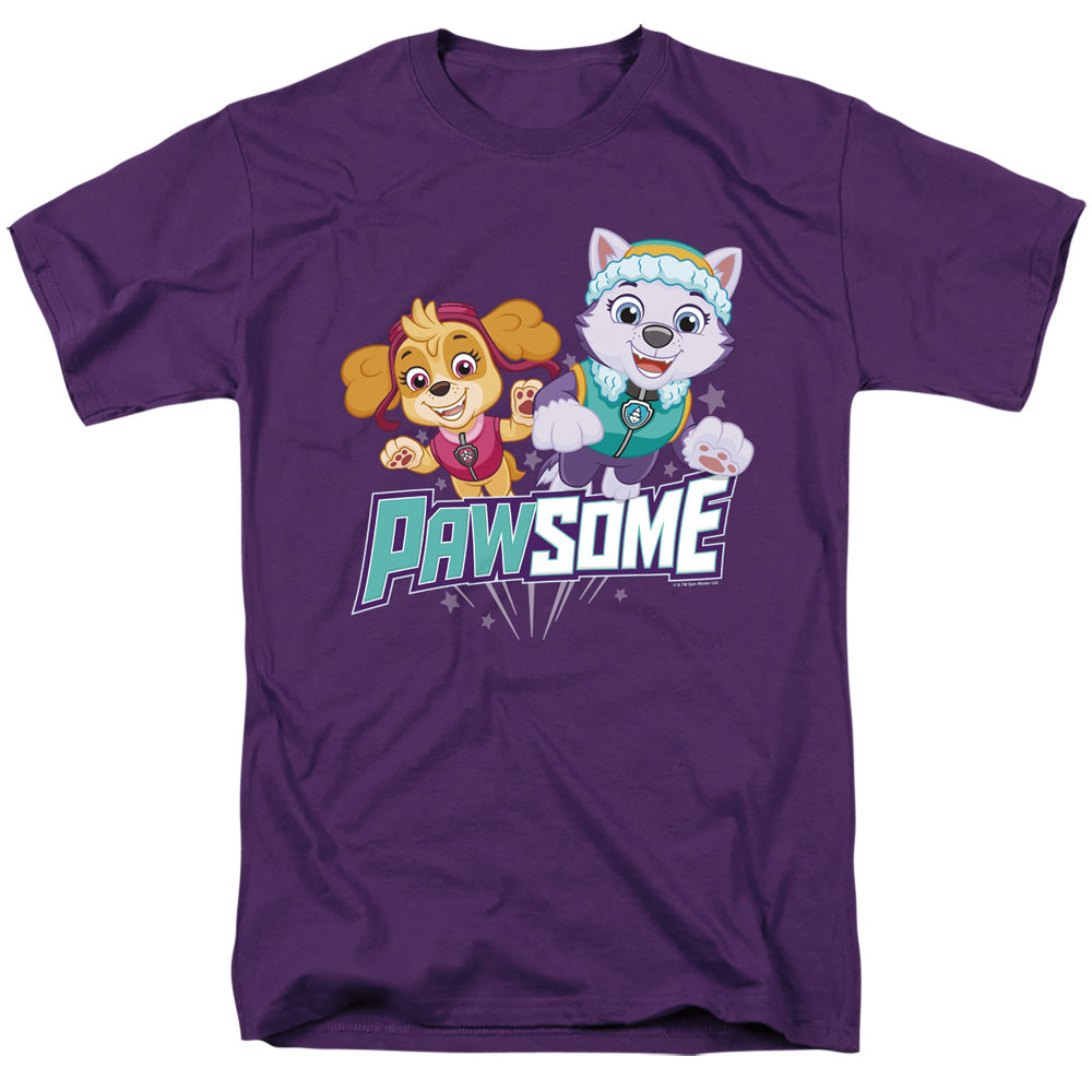 Paw Patrol Pawsome Skye & Everest Mens T Shirt Purple