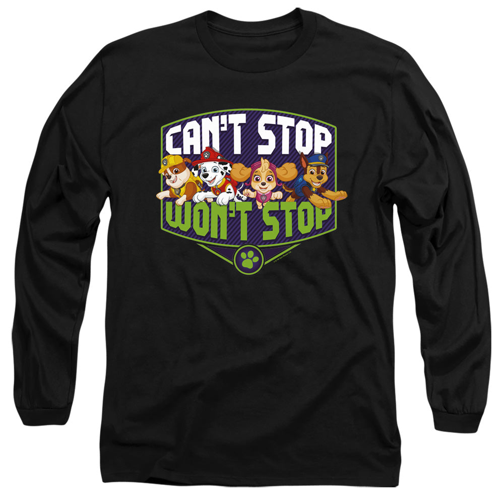 Paw Patrol Can'T Stop Won'T Stop Mens Long Sleeve Shirt Black