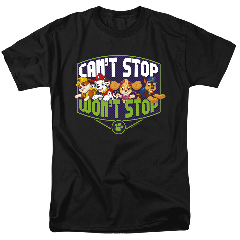 Paw Patrol Can'T Stop Won'T Stop Mens T Shirt Black