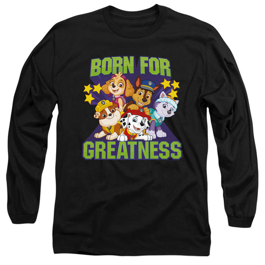 Paw Patrol Born For Greatness Mens Long Sleeve Shirt Black