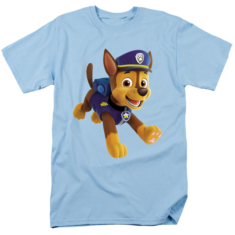 Paw Patrol Chase Mens T Shirt Light Blue
