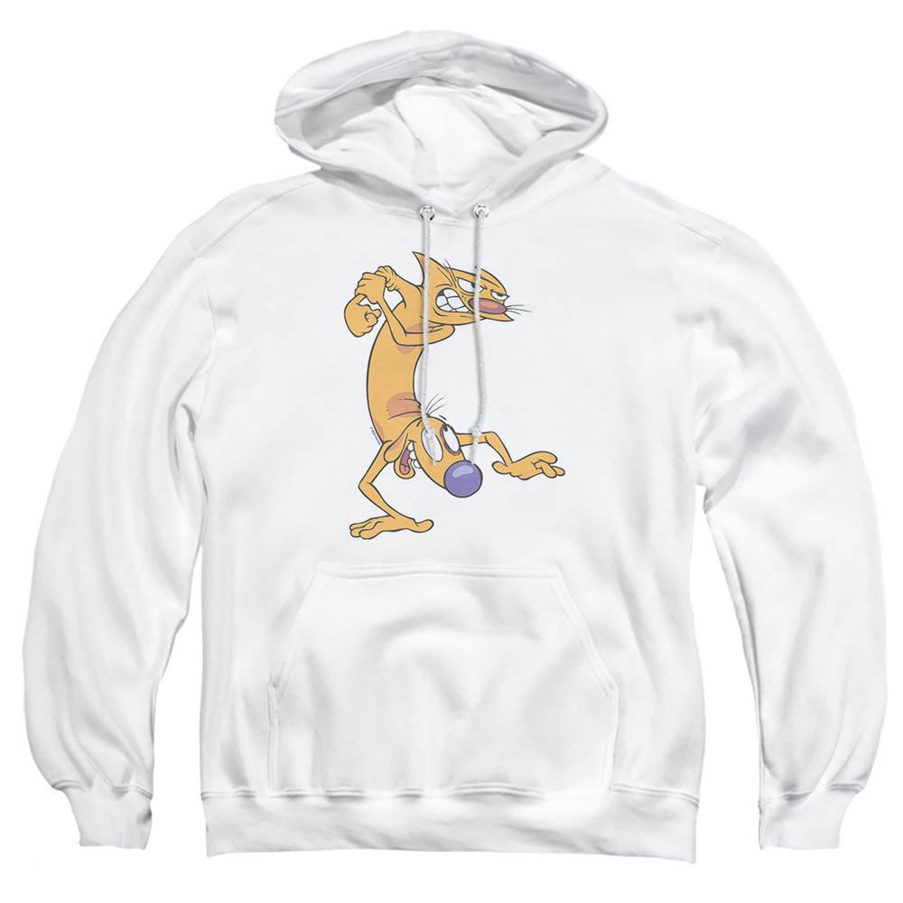 Catdog Ready To Fight Mens Hoodie White
