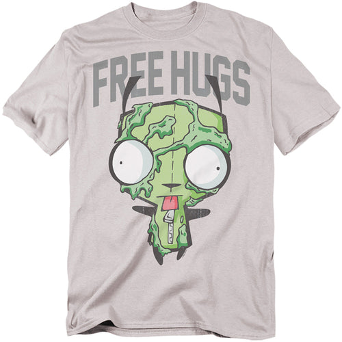 Invader Zim Free Hugs Mens T Shirt Silver