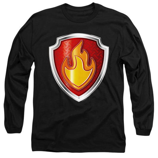 Paw Patrol Marshall Badge Mens Long Sleeve Shirt Black