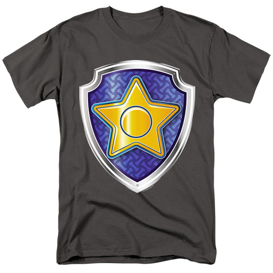 Paw Patrol Chase Badge Mens T Shirt Charcoal