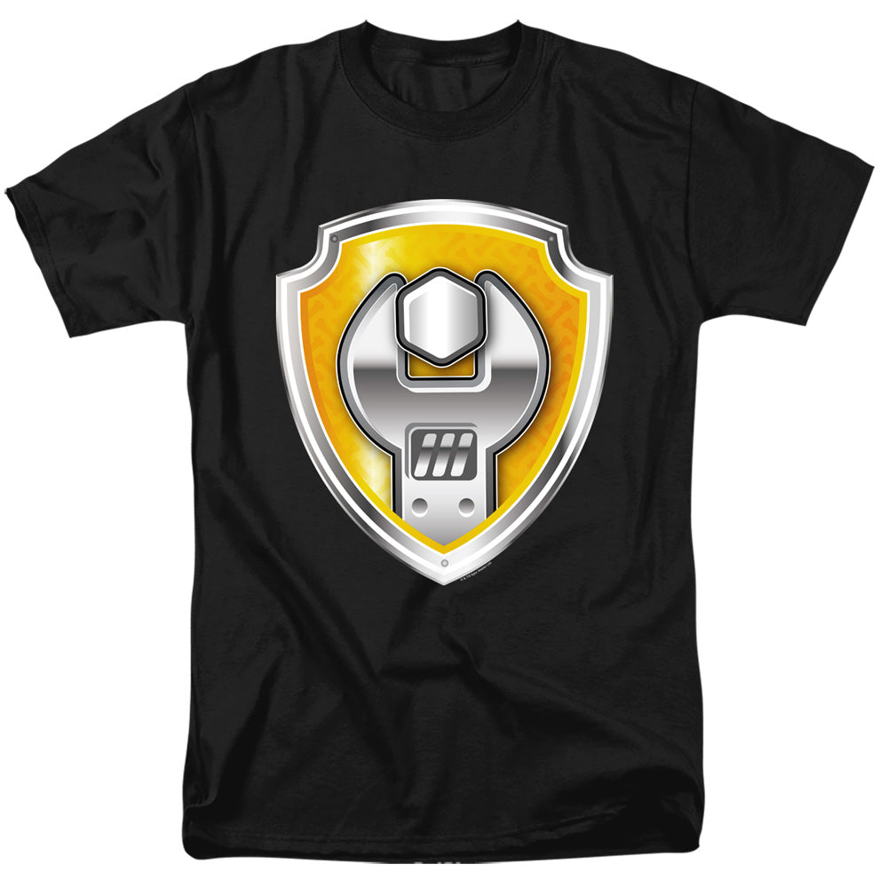 Paw Patrol Rubble Badge Mens T Shirt Black