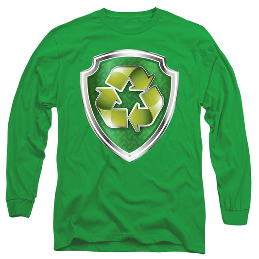 Paw Patrol Rocky Badge Mens Long Sleeve Shirt Kelly Green