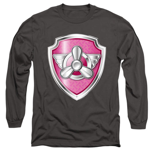 Paw Patrol Skye Badge Mens Long Sleeve Shirt Charcoal