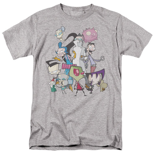 Invader Zim Group Shot Mens T Shirt Athletic Heather