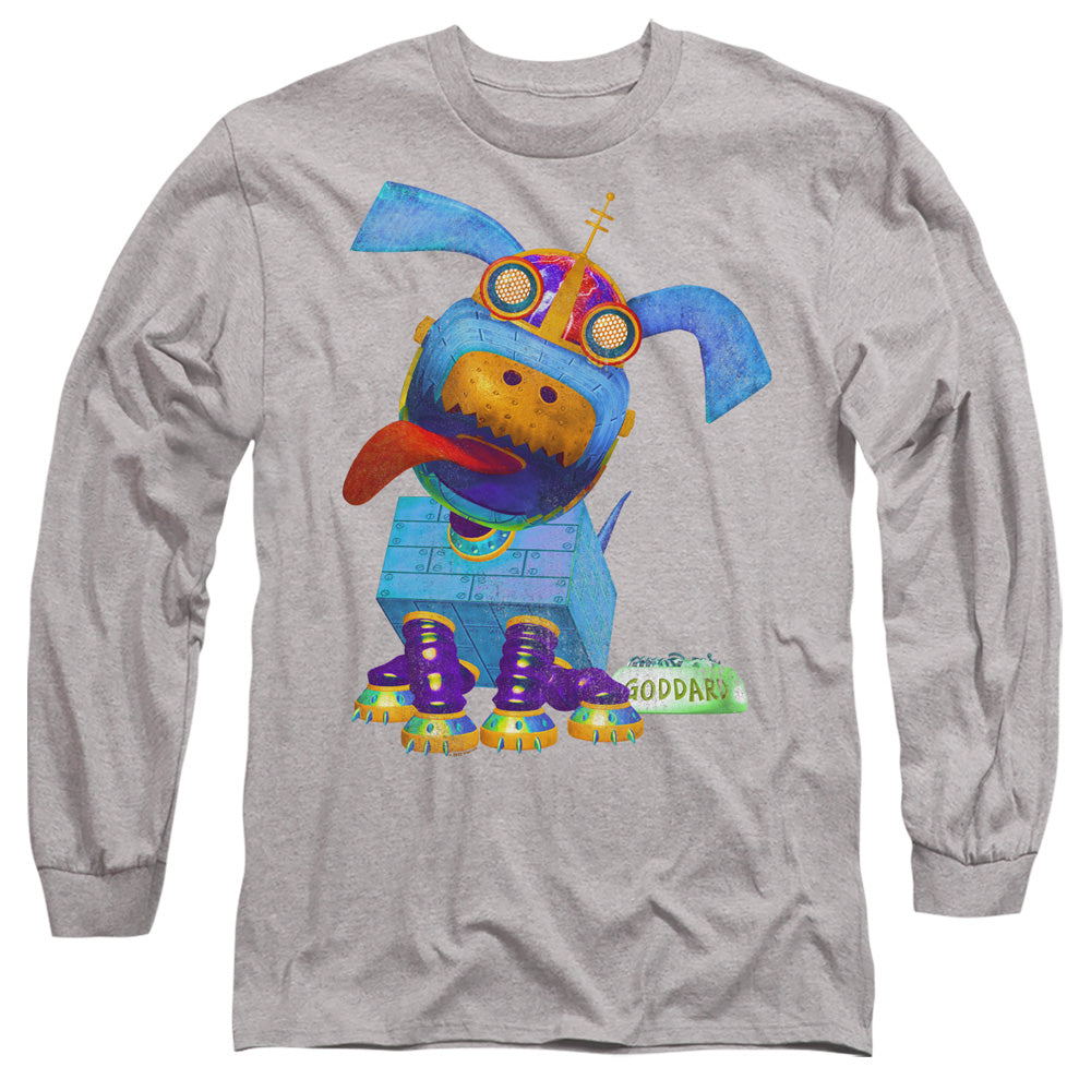 Jimmy Neutron Goddard Neon Mens Long Sleeve Shirt Athletic Heather Officially Licensed