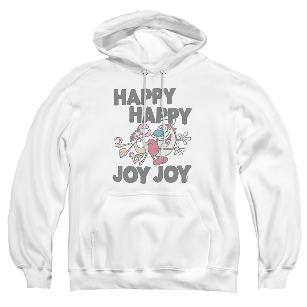 Ren And Stimpy Happy Happy Joy Joy Pf Mens Hoodie White