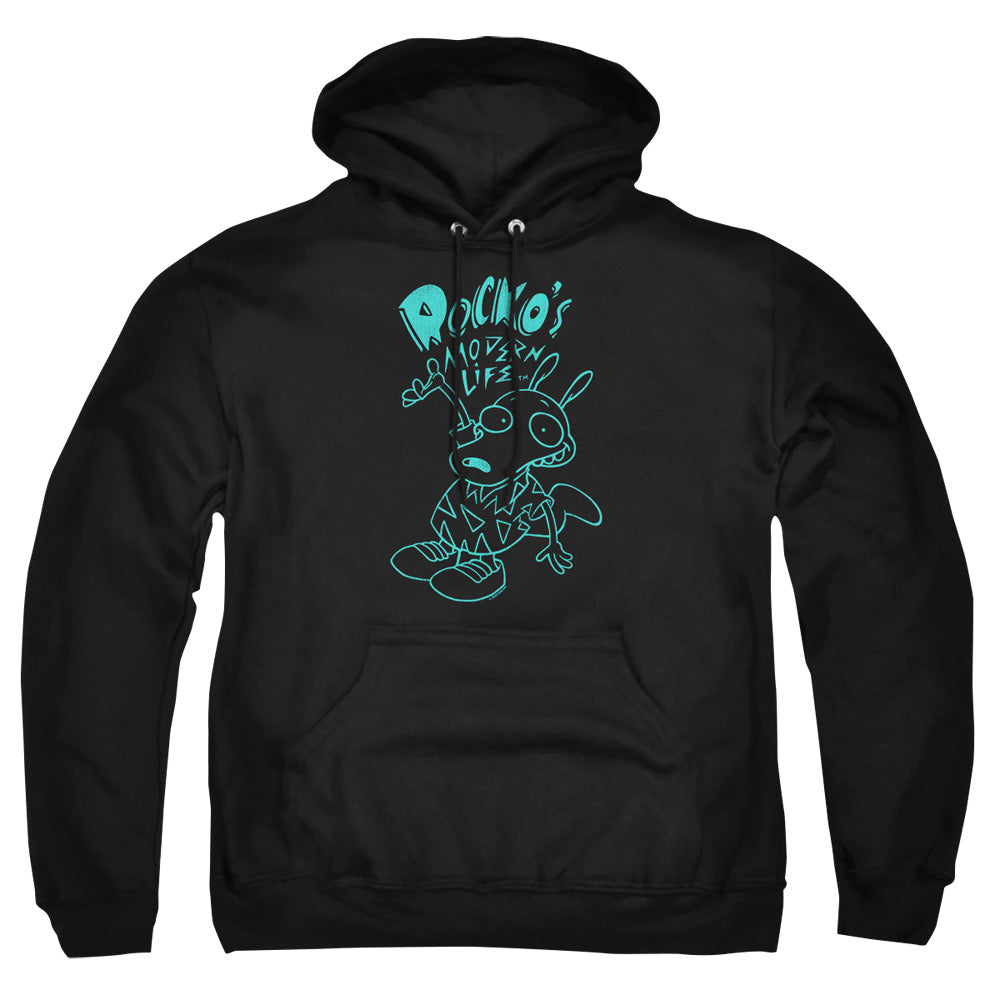 Rocko'S Modern Life Neon Rocko Mens Hoodie Black