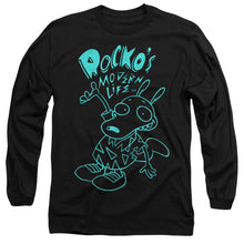 Load image into Gallery viewer, Rocko&#39;S Modern Life Neon Rocko Mens Long Sleeve Shirt Black
