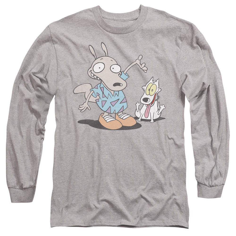 Rocko'S Modern Life Rocko And Spunky Mens Long Sleeve Shirt Athletic Heather